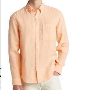 NWT NNO7 Arne 5706 orange linen button down shirt - M